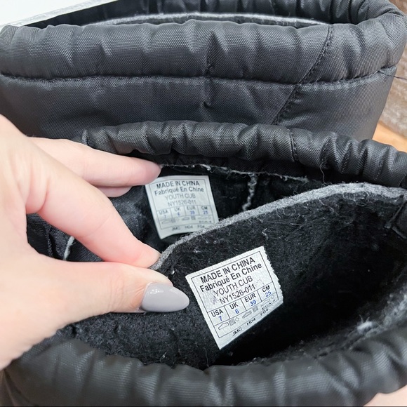 Sorel Cub Winter Insulated Rubber Sole Black Snow Boots Y7 W8.5 - Picture 15 of 16